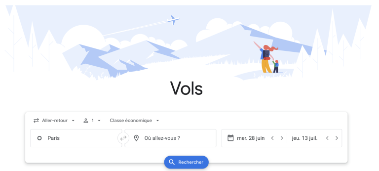 comment utiliser Google Flights par Izi USA
