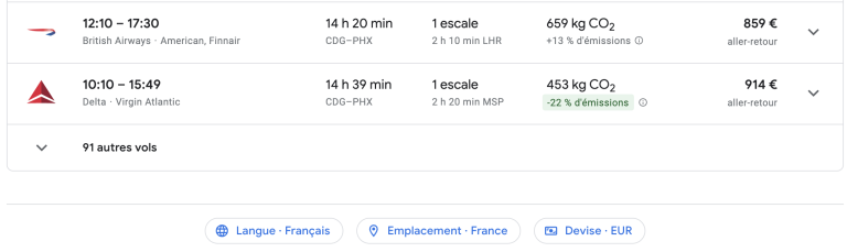 comment utiliser Google Flights par Izi USA