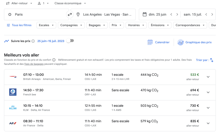 comment utiliser Google Flights par Izi USA
