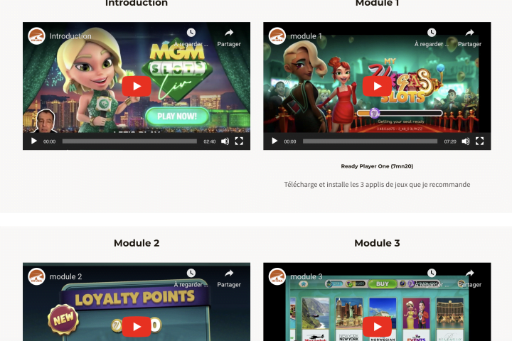 Copie écran de la méthode Izi Vegas™️ : des vidéos simples à suivre