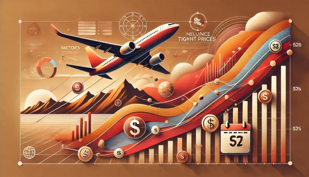 dessin de graphique de prix et avion